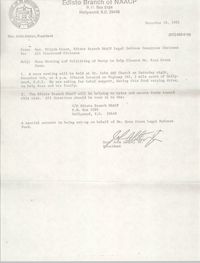 Edisto Branch of the NAACP Memorandum, November 26, 1982