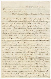Letter from Charles Alston to General Oliver Howard