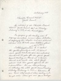 Minutes, Charleston Branch of the NAACP Youth Council, February 8, 1989