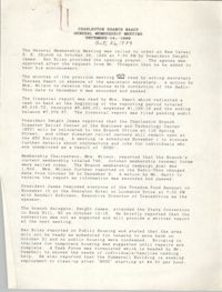 Minutes, Charleston Branch of the NAACP General Membership Meeting, October 26, 1989