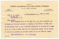 Letter from E. T. Viett to Susan Pringle Alston, March 2, 1908