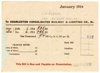 Gas Bill, January 1914