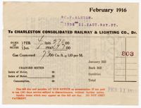 Gas Bill, February 1916