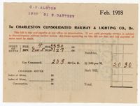Gas Bill, February 1918