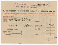 Gas Bill, March 1918