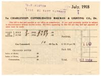 Gas Bill, July 1918
