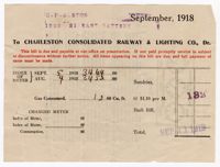 Gas Bill, September 1918
