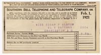 Telephone Bill, February 1921
