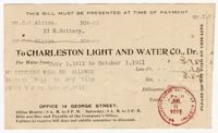Water Bill, October 1911