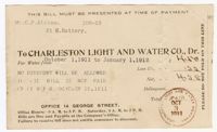 Water Bill, January 1912