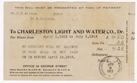 Water Bill, July 1913