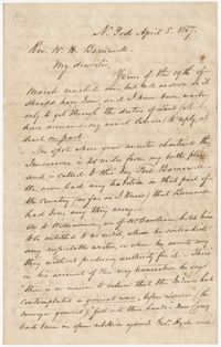 115.  Francis L. Hawks to William H. W. Barnwell -- April 8, 1857