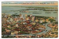 Downtown Miami, showing the Miami River and Biscayne Bay