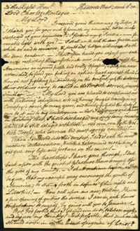 Letter from General William Moultrie to Lord Charles Montagu, March 12, 1781