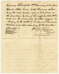 Receipt for Purchase of Springfield Plantation, January 18, 1853