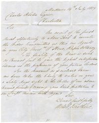 Letter from Welsh Brothers to Charles Alston, July 14, 1859