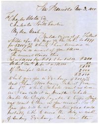 Letter from Edward J. Pringle to Charles Alston, November 3, 1855