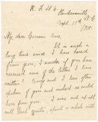 Letter from Mary B. Huger to Susan Pringle Alston, September 17, 1918