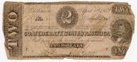 Confederate States of America Two-Dollar Bill