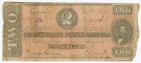 Confederate States of America Two-Dollar Bill