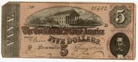 Confederate States of America Five-Dollar Bill