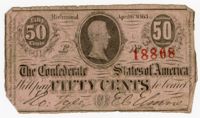 Confederate States of America Fifty-Cent Bill