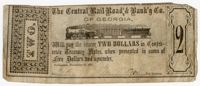 The Central Railroad and Banking Company of Georgia Two-Dollar Bill