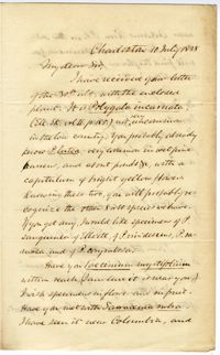 Letter from Lewis R. Gibbes to Alexander Glennie, July 10, 1838