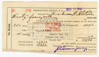 Susan Alston 1912 Georgetown County Tax Receipt