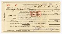 Susan Alston 1910 Georgetown County Tax Receipt