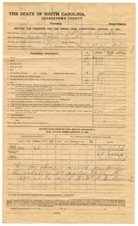 Fairfield Planatation 1906 Tax Return