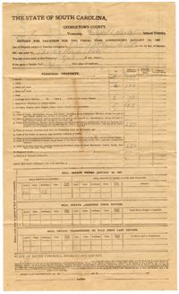 Fairfield Planatation 1907 Tax Return