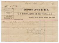 Edward Lewis & Son Bill, 1892