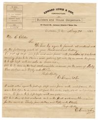 Letter from Edward Lewis & Son to Charles Alston, August 20, 1892