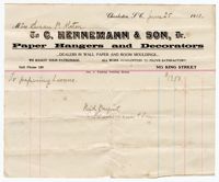 C. Hennemann & Son Bill, 1910