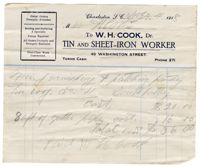 W.H. Cook Bill, 1918