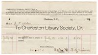 Charleston Library Society Bill, 1911