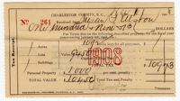 Susan Alston 1908 Charleston County Tax Receipt