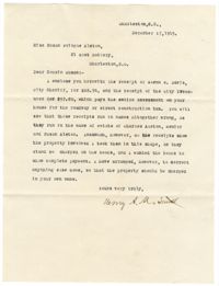 Letter from Henry Augustus Middleton Smith to Susan Alston, December 17, 1915