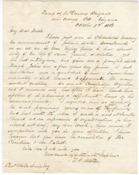 Letter from J. P. Alston to Charles Alston, October 1, 1863