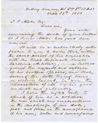 Letter from Alfred Rhett to Joseph Pringle Alston, September 29, 1863