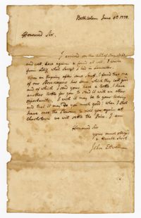 Letter from John Ettwein to Henry Laurens, June 4, 1778