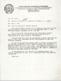 South Carolina Conference of Branches of the NAACP Memorandum, March 21, 1991