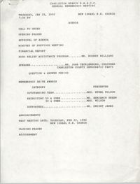 Agenda, Charleston Branch of the NAACP General Membership Meeting, January 25, 1990