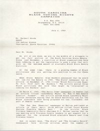 Letter from Jesse Taylor to Delbert Woods, July 6, 1983