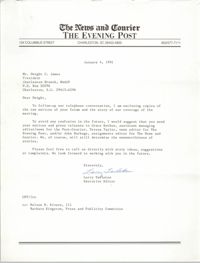 Letter from Larry Tarleton to Dwight C. James, January 4, 1991