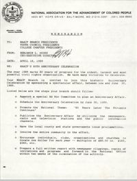 NAACP Memorandum, April 18, 1989