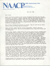 Letter from Benjamin L. Hooks to NAACP Friends, April 24, 1989