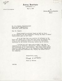 Letter from Frank A. DeCosta, May 8, 1941