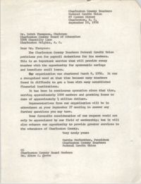 Letter from Martha Meriwether to Keith Thompson, September 10, 1976
